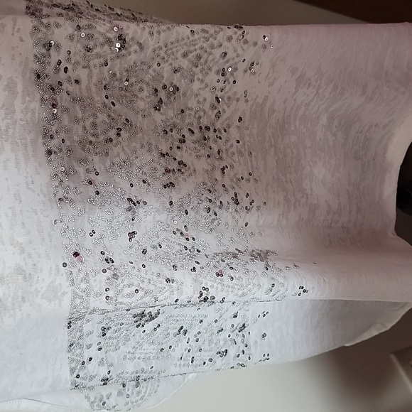 2x white light weight tank top. Open back design and bling on the front. - Picture 2 of 5